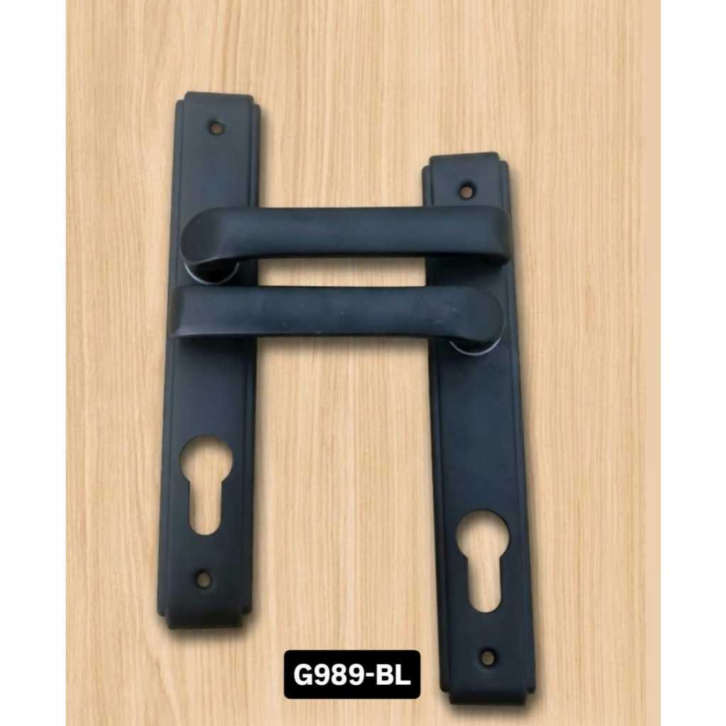 Aline Matt Black ALMINIUM Handle Mortise Lock Gate Lock Set (G989-BL/G996-BL)