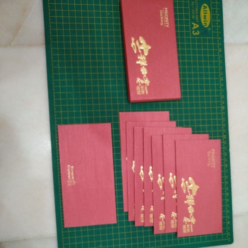 ตารางมาตรฐานความสําคัญกับ ang pao แพ็คเก็ตสีแดง 8 ชิ้นพร้อมฝาครอบ
