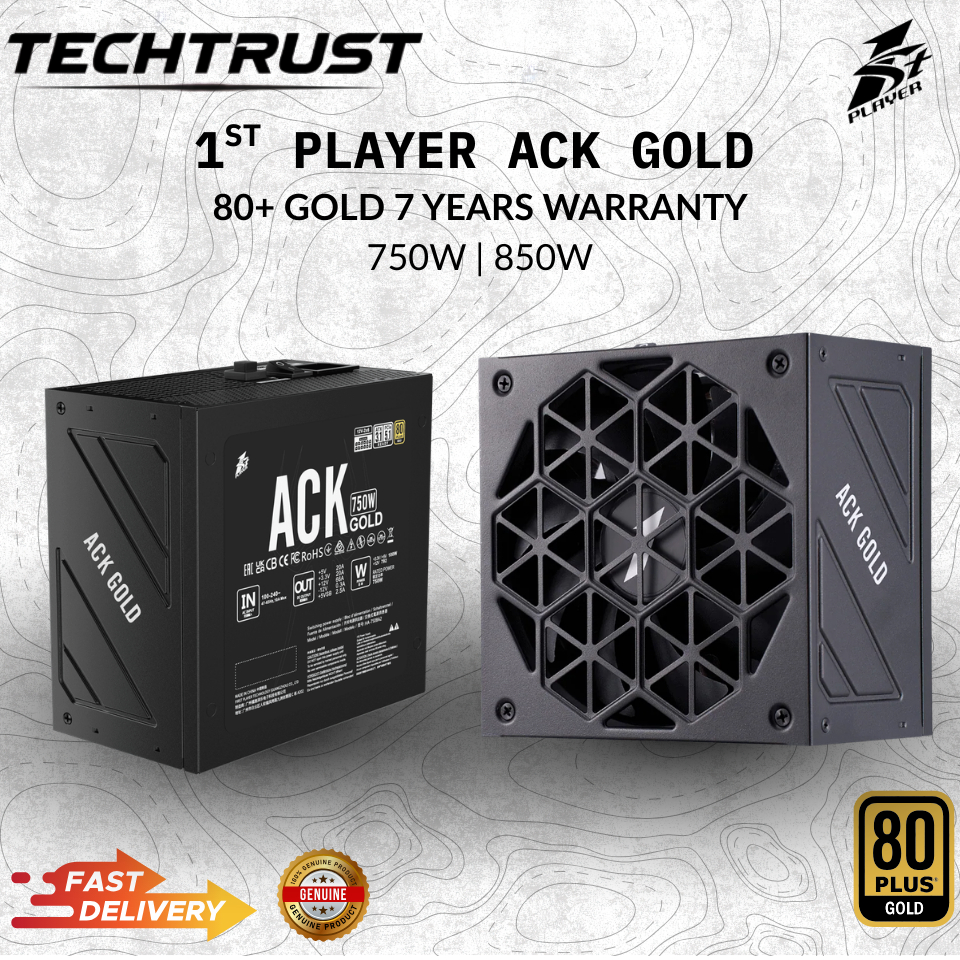 [ ผู้เล่นที่ 1 ACK750 Gold 750W Power Supply ] ATX3.1 & PCIE5.1 750W 80 Plus Gold, PSU Full Modular