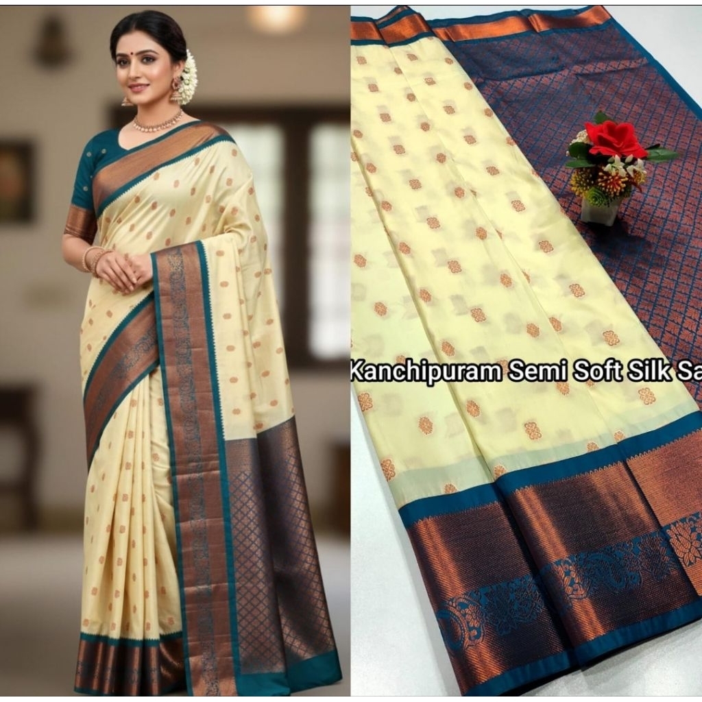 กําลังมาแรงที่สุด KANCHIPURAM LUXURY KORVAI EMI SOFT SILK SAREES