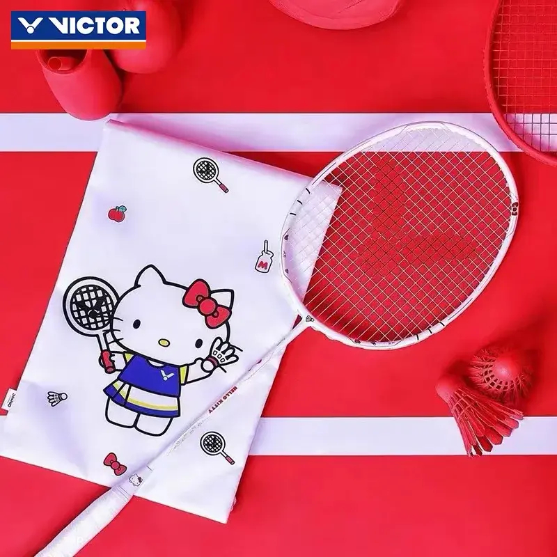 VICTOR Hello Kitty DriveX KT Raket แบดมินตัน gentian karbon penuh 26-30LBS