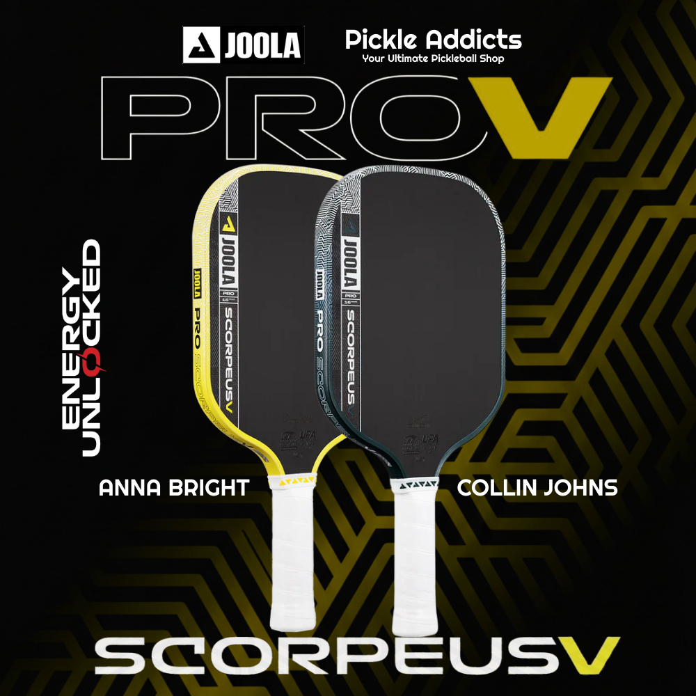 JOOLA SCORPEUS PRO V Anna Bright Collin Johns Pickleball Paddle - JOOLA 16mm 14mm