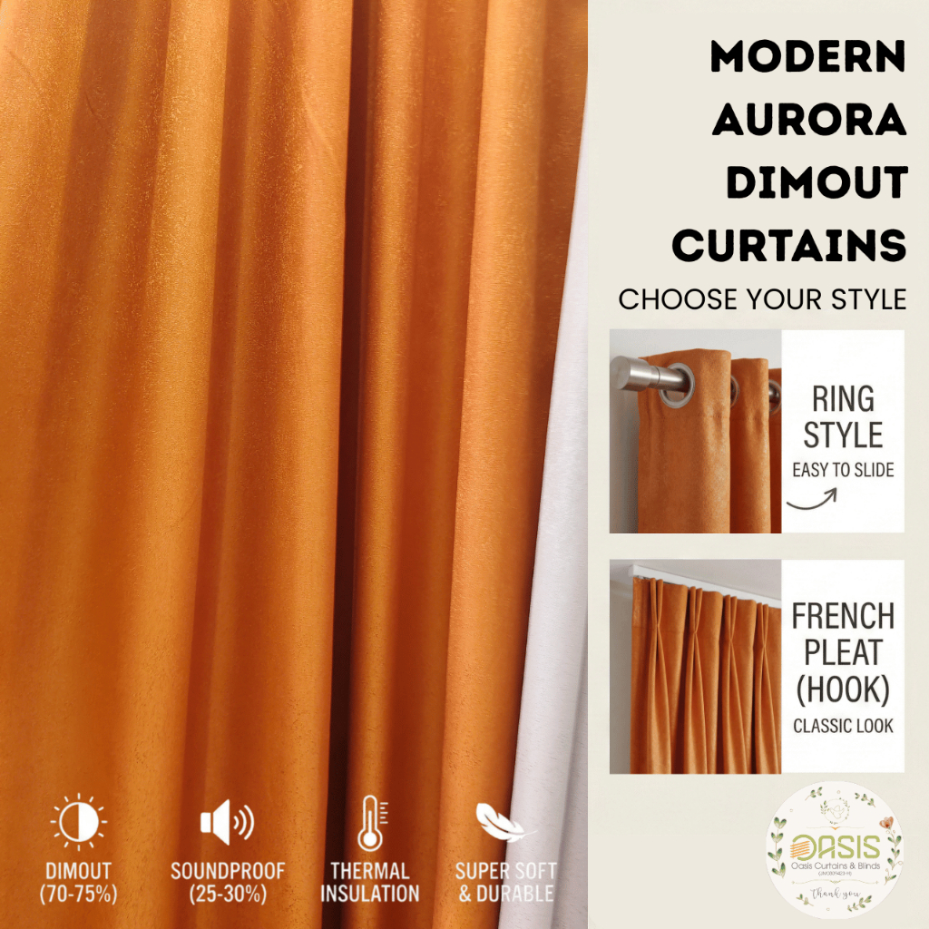 Modern Marigold Dimout Curtains for Window & Door Polyster French Pleat Hook/Ring