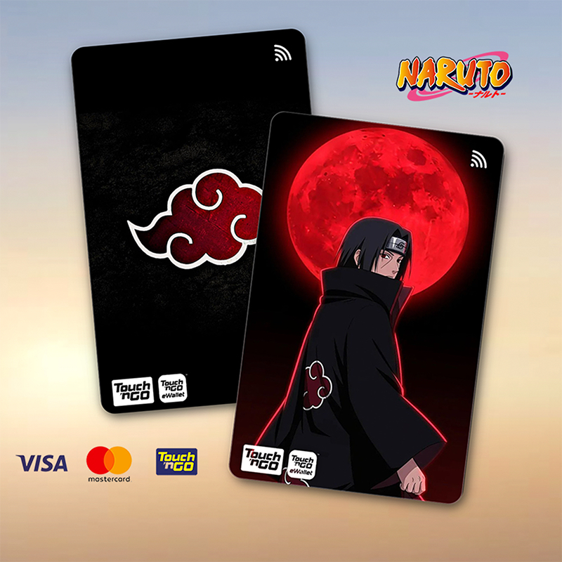 AKATSUKI ITACHI UCHIHA TNG - TOUCH N GO STICKER CARD / ฝาครอบสติ๊กเกอร์ ATM, การ์ด TNG, การ์ด ATM