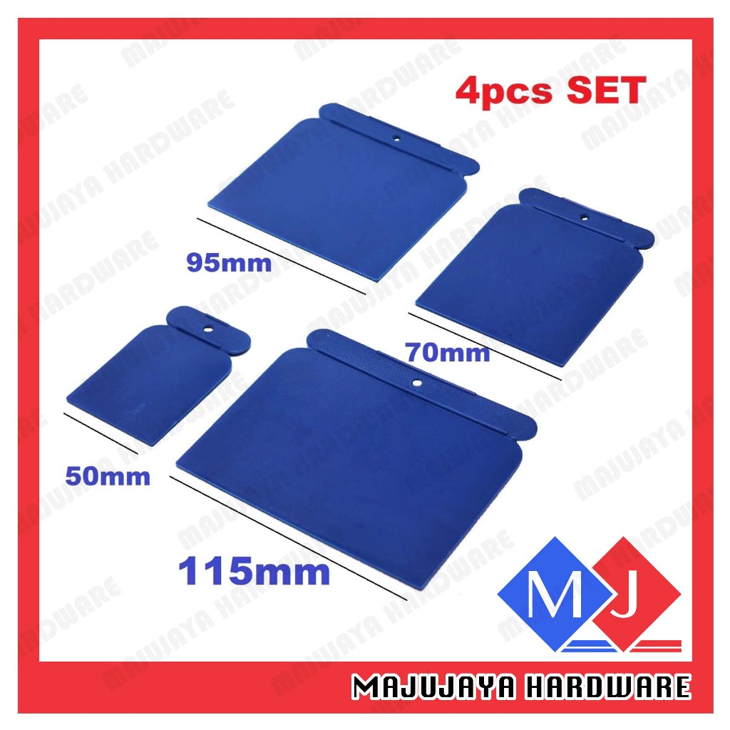 WIRAPLAS พลาสติก Square Scraper Putty ชุดมีด 4 ชิ้นชุด Putty Scrapper Scaker Putty Simen 补刀