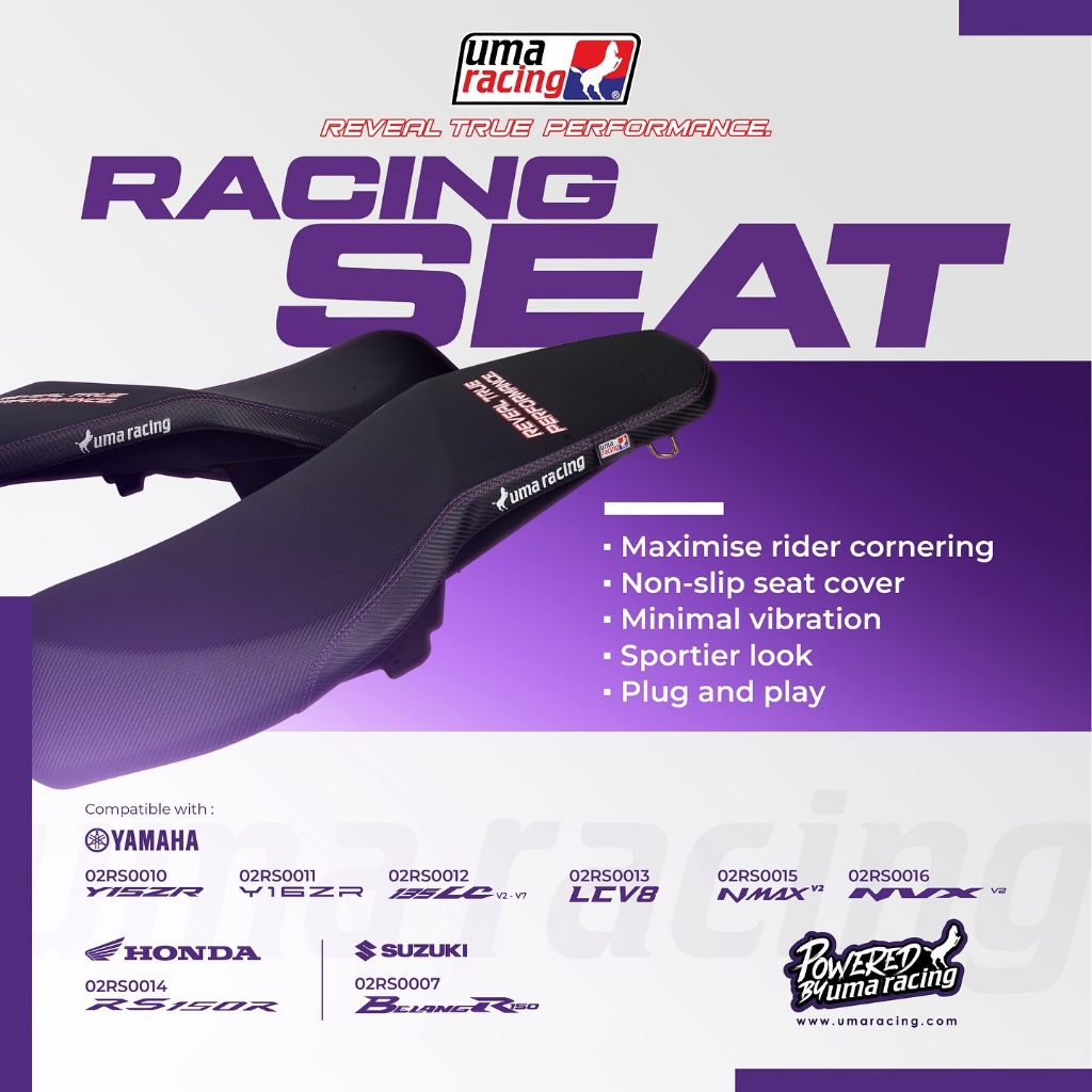 Uma Racing Seat Y15 Y15ZR V1 V2 LC135 V3 V4 V5 V6 V7 V8 FI Y16 Y16ZR RS150 RSX150 NMAX-V2 NVX-V2 BAL
