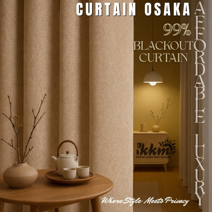 (LuxSeries) KKM Curtain Osaka 99% Blackout Siap Jahit - Ring autu Cangkuk Fabric Soft langsir Praya 