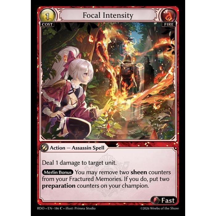 💥 CURIO FOIL Grand Archive TCG FOIL | ความเข้มของโฟกัส (C) | EN-186  RDO CURIO FOIL การ์ดเดี่ยว