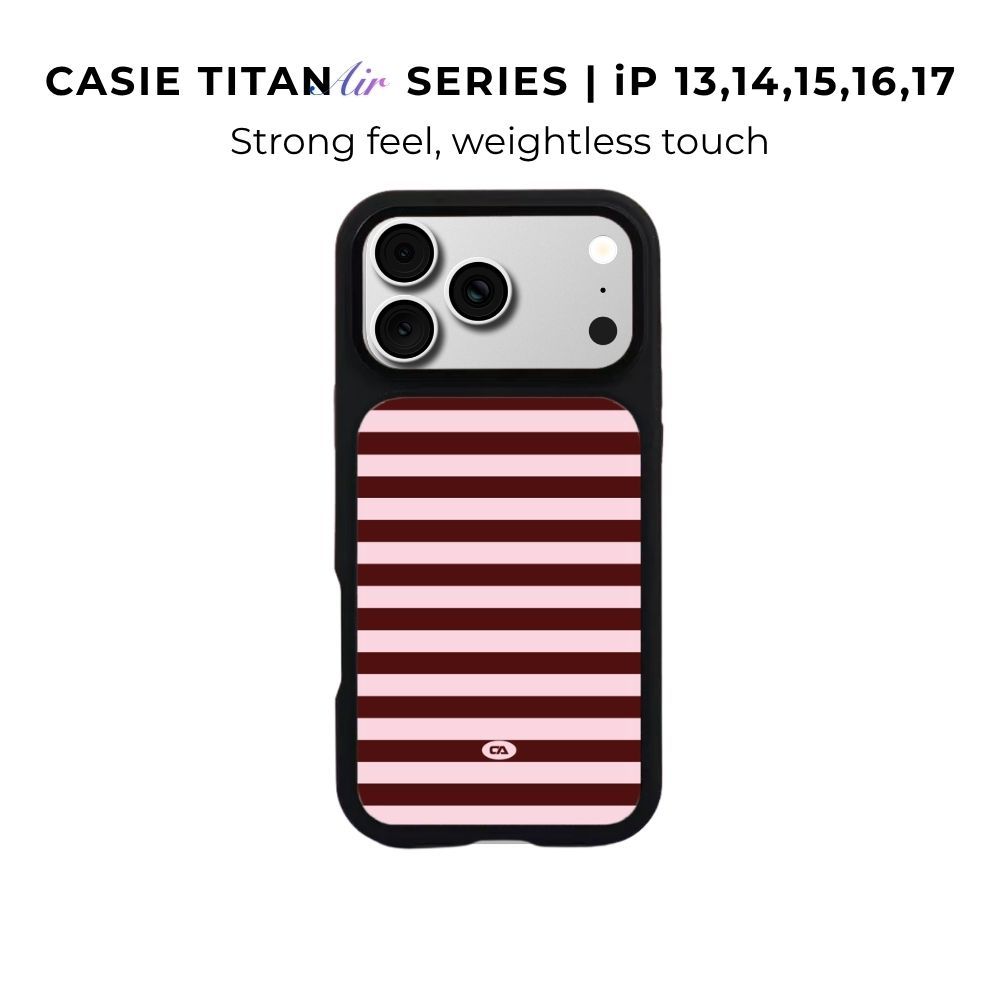 CASIE Titan Air Light feel Drop-Proof Case Magnetic 365Protection Club Burgundy Stripe Club iP13 14 