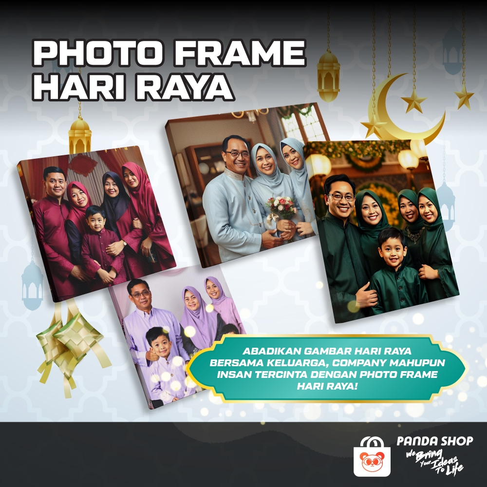 PHOTO FRAME FAMILY RAYA CANVAS & TARPAULIN FRAME GAMBAR KENANGAN FAMILY RAYA / เปิดบ้าน