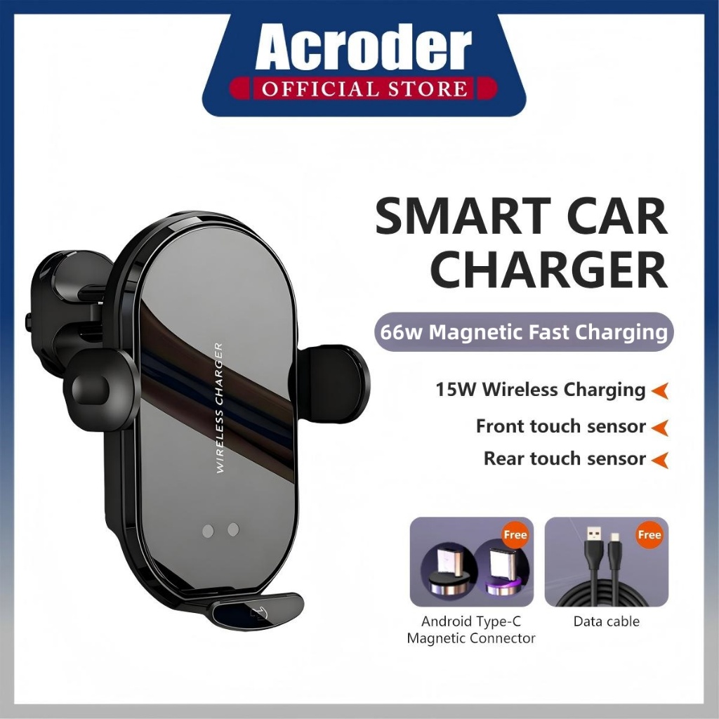 Acroder Car Wireless Charger 66W Magnetic Fast Charging Touch-sensitive Automatic Retraction
