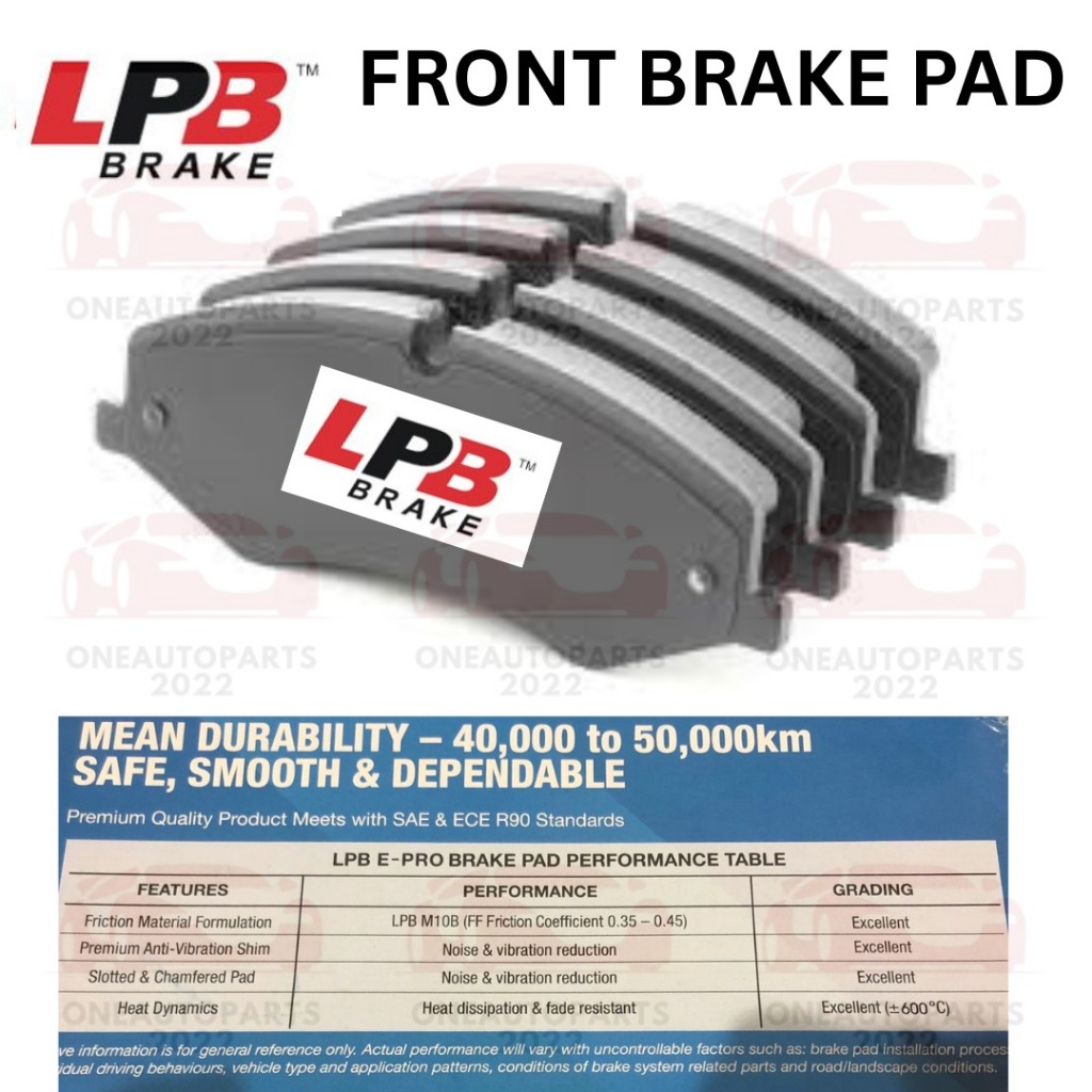 LPB e-PRO SEMI METALLIC FRONT DEPAN BRAKE PAD LAND ROVER RANGE ROVER DISCOVERY 4 L319 3.0 Td V6