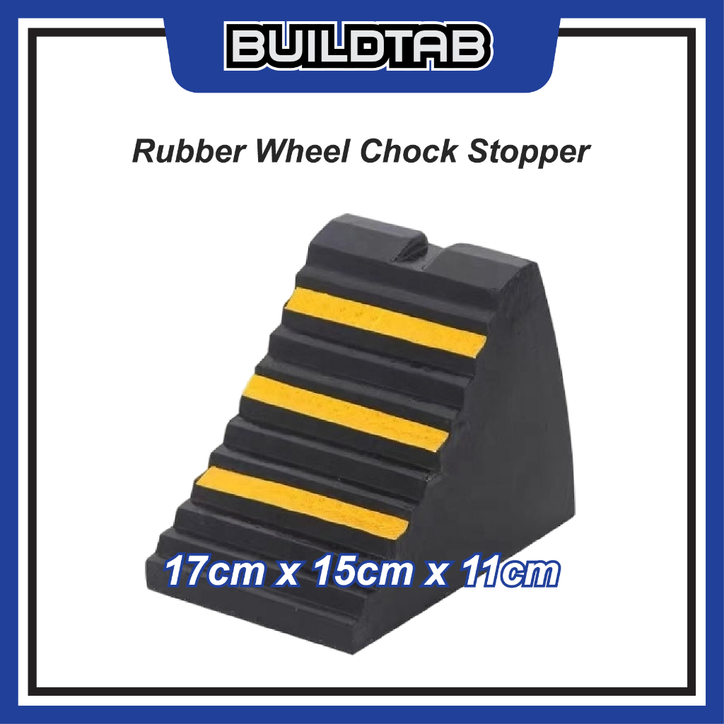 Stopper Getah Tayar (1 ชิ้น) Safety Vehicle Rubber Stopper ยางกันชนล้อ Chock รถบรรทุก Tyre Stopper