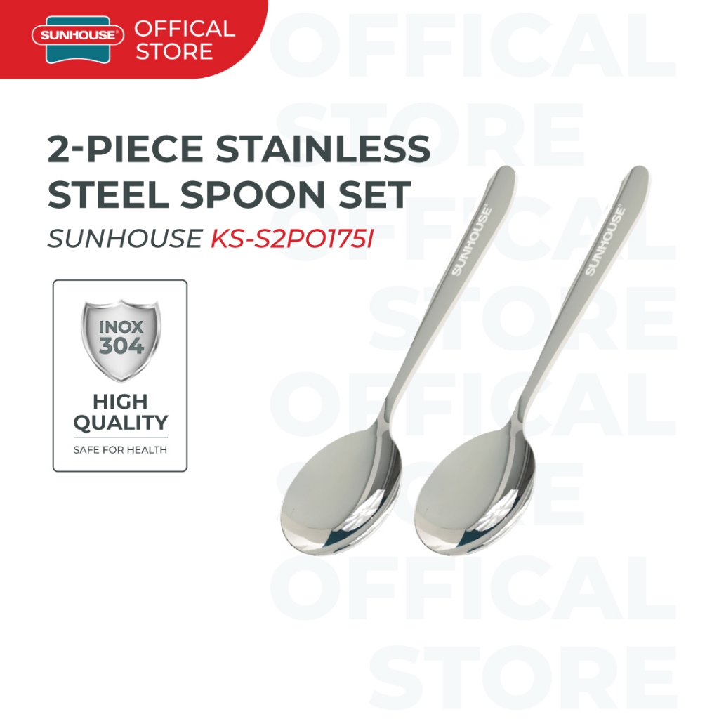 [ใหม่] ช้อนสแตนเลส Sunhouse KS-S2PO175I 2 ชิ้น 175mm
