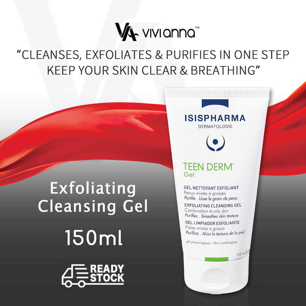 ISISPHARMA Cleanser 150ML, ISIS PHARMA Teen Derm Gel, Exfoliating Cleanser, Acne Skincare Routine Pi