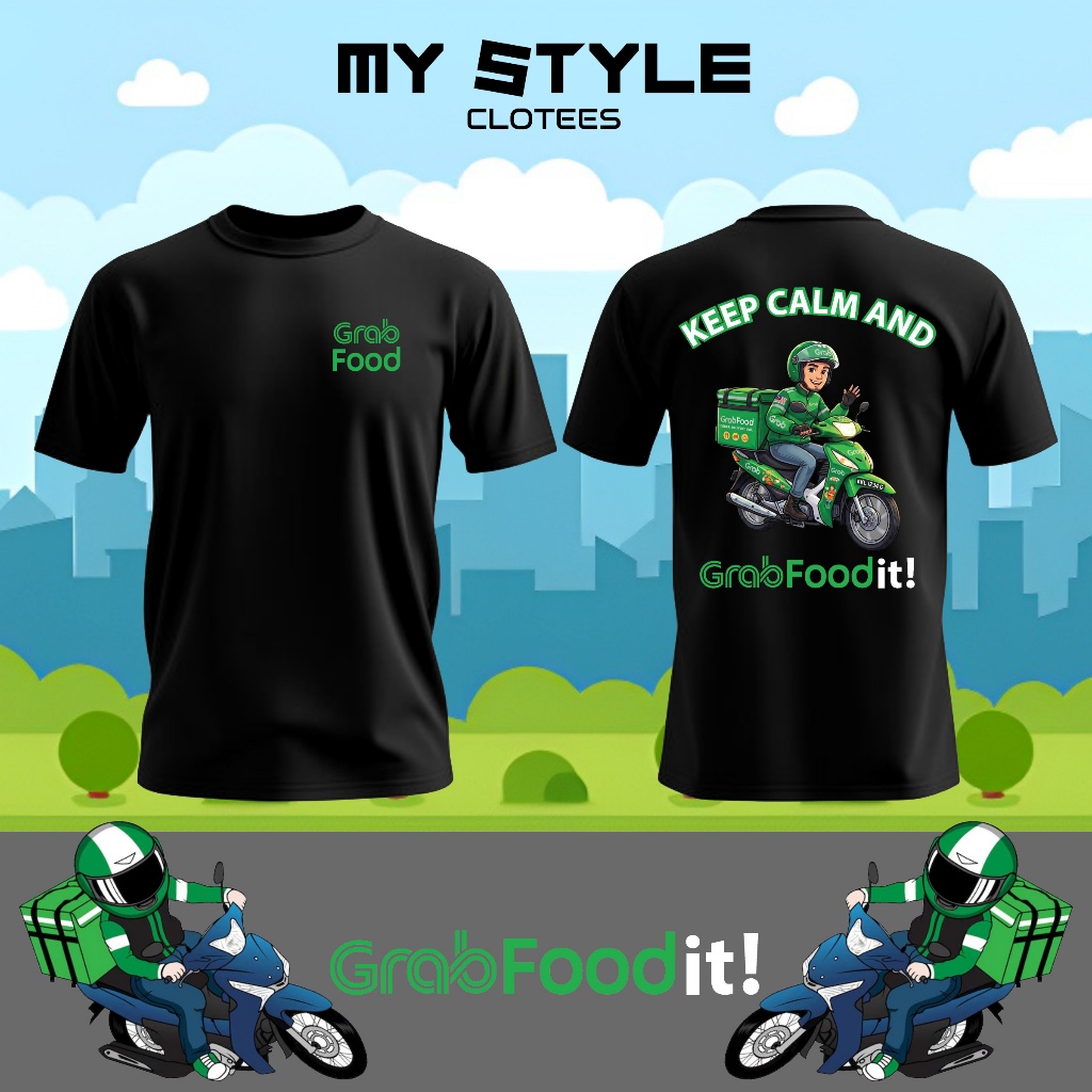 Gr*b Food RIDER Jersey Premium Microfiber V3/ Baju Grab Food /Tshirt Delivery