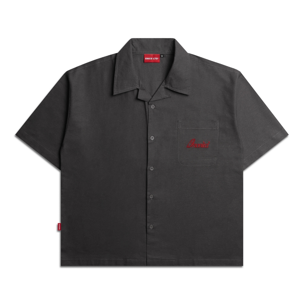 Once LTD Signature Button Up เสื้อเชิ้ตสีเทา