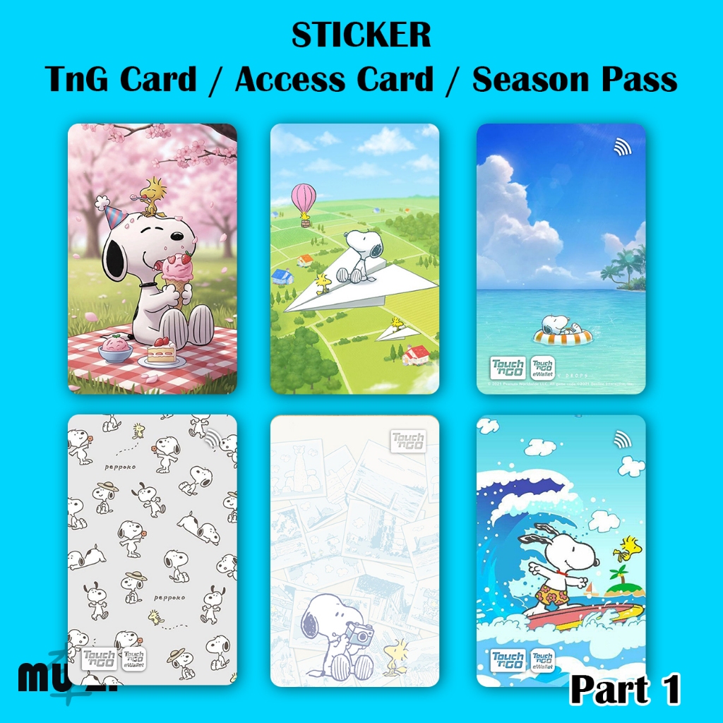 SNY (ตอนที่ 1) TnG Card STICKER NFC STICKER กันน้ําหนา Hard Material Touch n Go Card STICKER