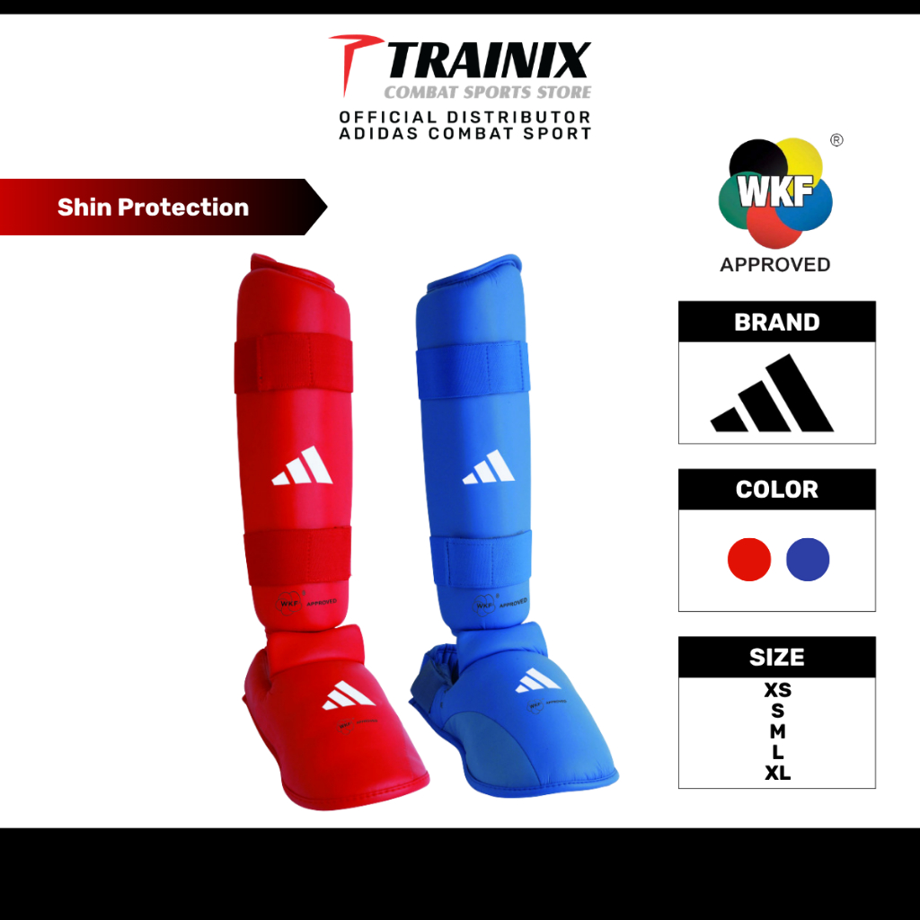 ADIDAS WKF KARATE SKIN REMOVABLE INSTEP SHIN GUARD 661.35