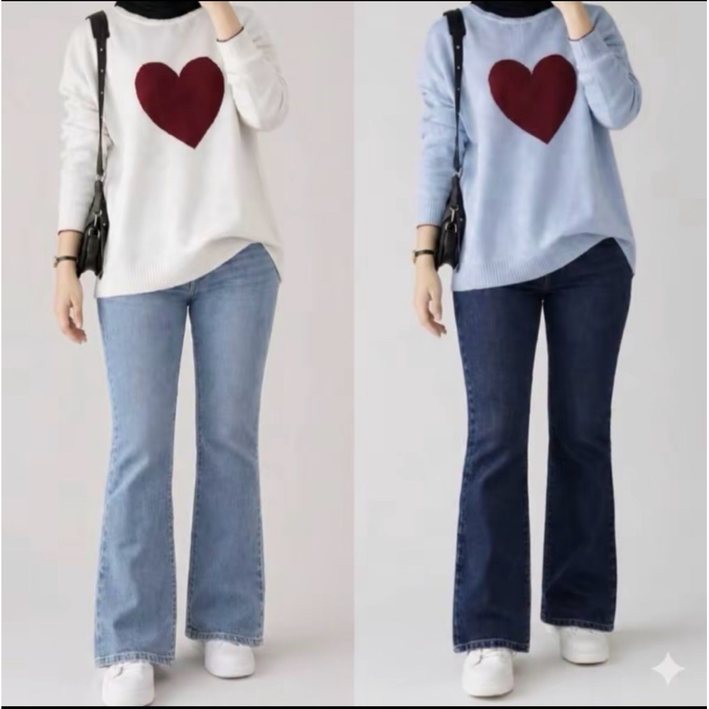 Women BOOTCUT Beggy Jeans Pingang Bergetah By คุณภาพระดับพรีเมียม