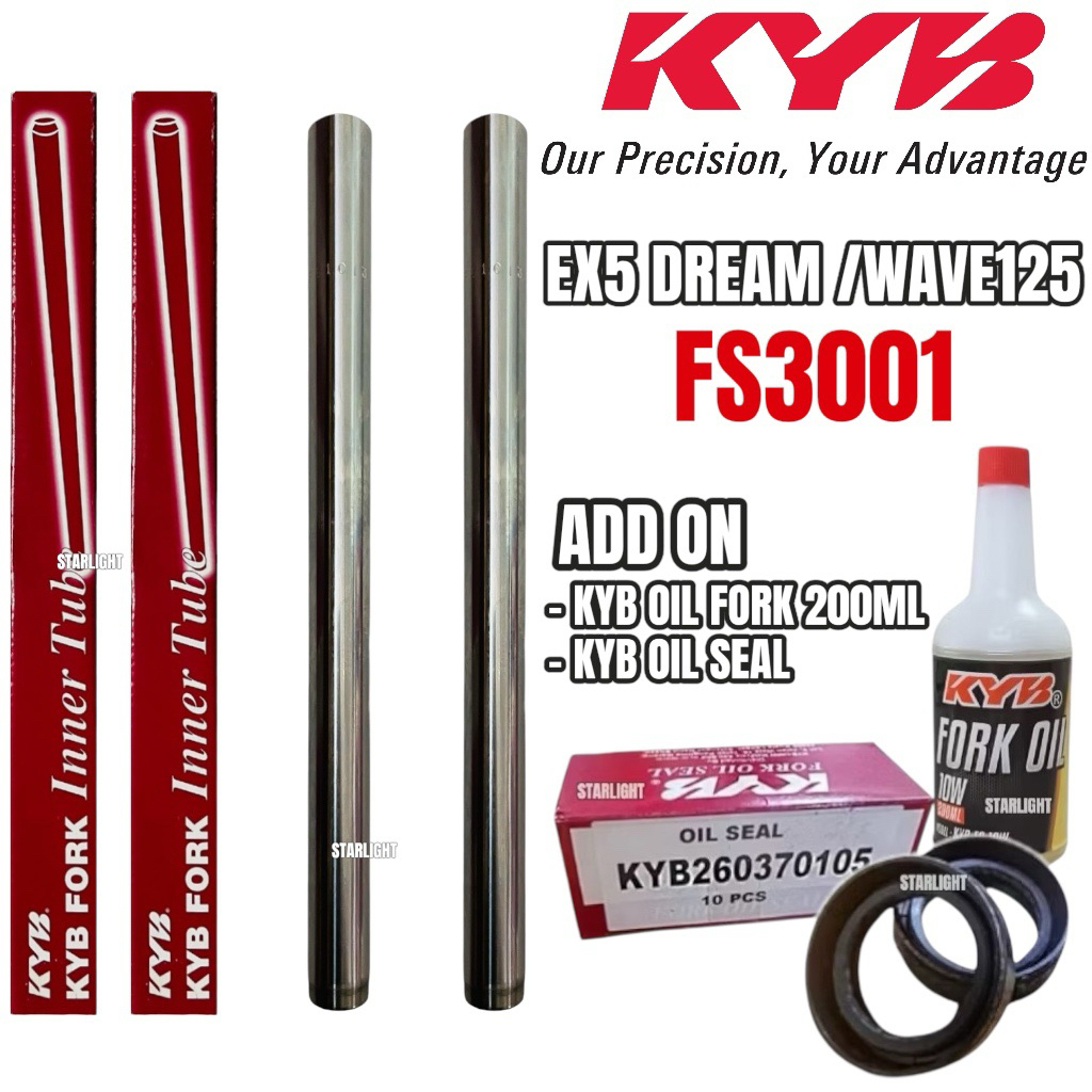 KYB KAYABA EX5 DREAM /WAVE125 KAYABA KYB ด้านหน้าสําหรับหลอดภายใน CHROME TUBE BATANG FORK