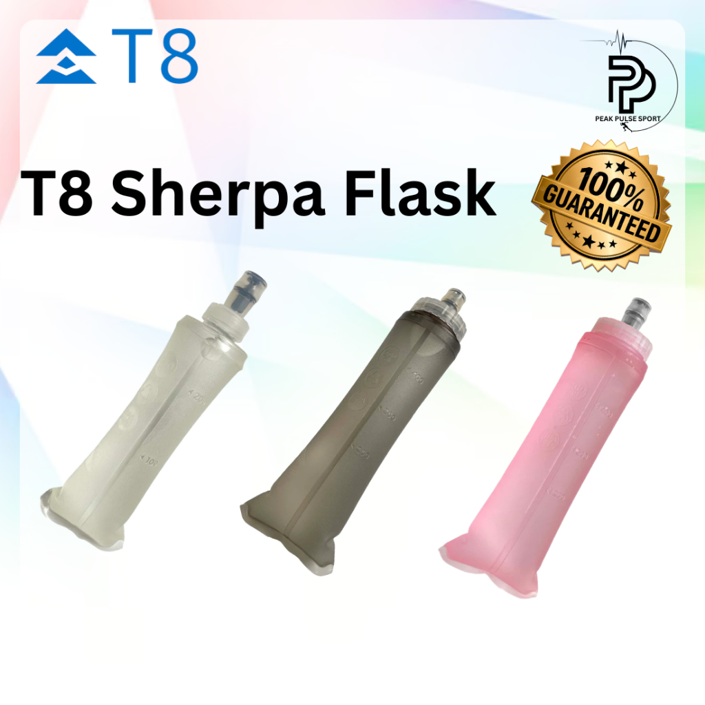 T8 Sherpa Flask Soft Flask Leak-Proof High Flow Bite Valve น้ําหนักเบา BPE-Free Hydration Flask 250M