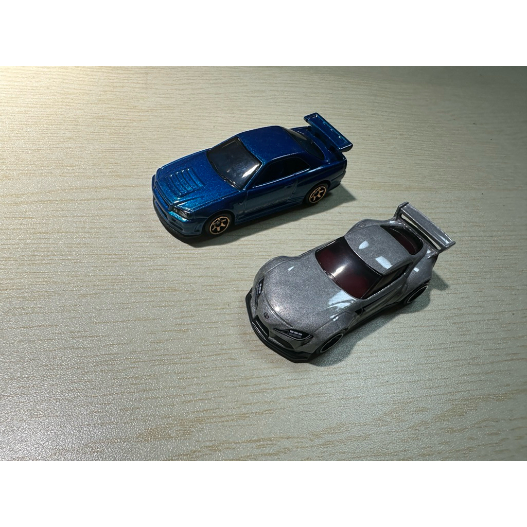 HOTWHEELS MAINLINE LOOSE RIVET NISSAN SKYLINE GT-R R34 & TOYOTA GR SUPRA LOT OF 2 ชิ้น