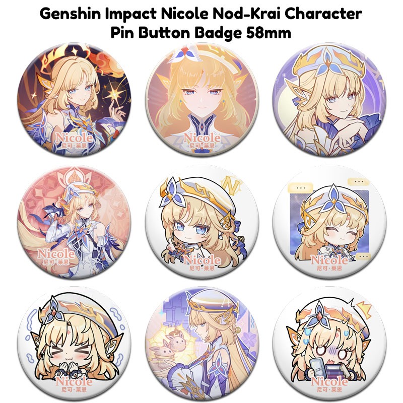 Genshin Impact Nicole Nod-Krai Character Pin Button Badge 58mm