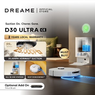[NEW 2026] Dreame D30 Ultra CE Robot Vacuum | 25000Pa, PowerDock Self-Empty 100Days, Auto Mop Wash, Hot Air Dry, Refill