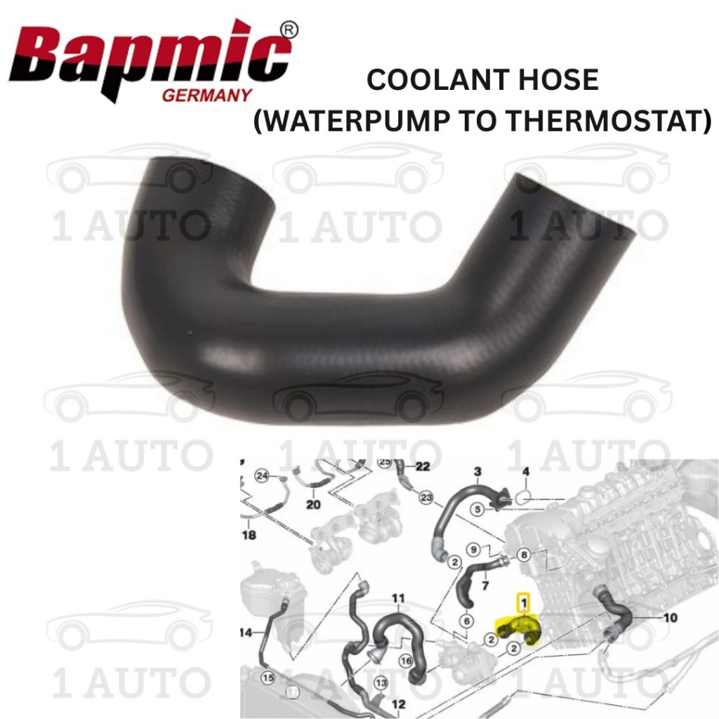 BAPMIC GERMANY COOLANT HOSE (แตงโมเพื่อกระติกน้ําร้อน) BMW E90 E92 E93 N54 335i X6 E71 35iX E4 E89 3