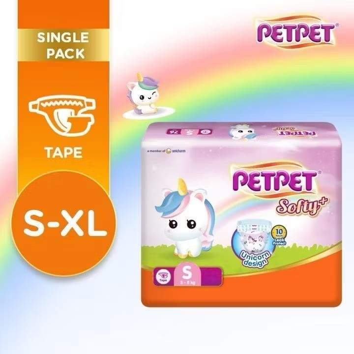 PetPet Tape Diaper Gold+ Pampers Baby Tape - [ S60 - M48 - L44 - XL34 ]