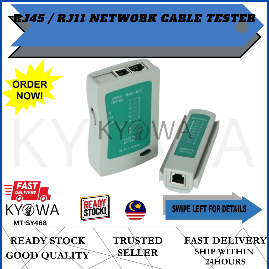 RJ45 / RJ11 NETWORK CABLE TESTER (SY468)