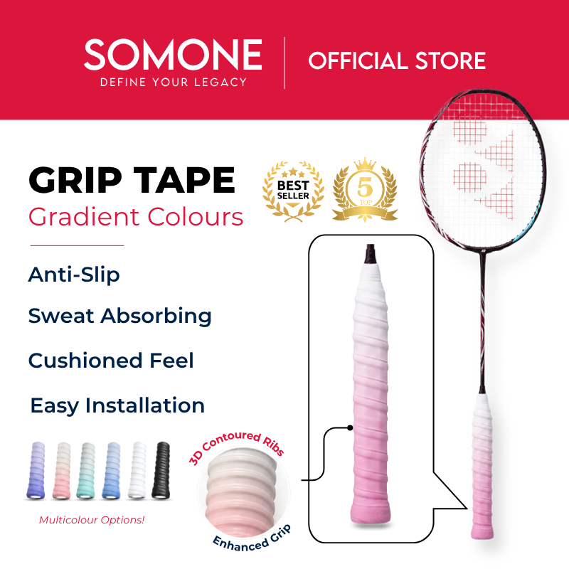 Grip Raket Badminton Anti Slip Serap Peluh 3D Cushion Racket Overgrip Tape Badminton Grip Tape