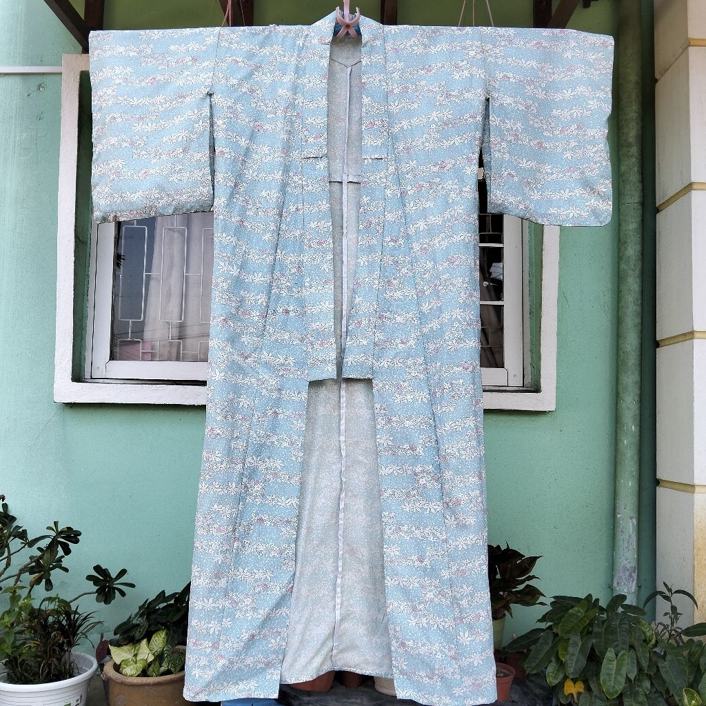 Kimono Haori Blue Japanese Vintage