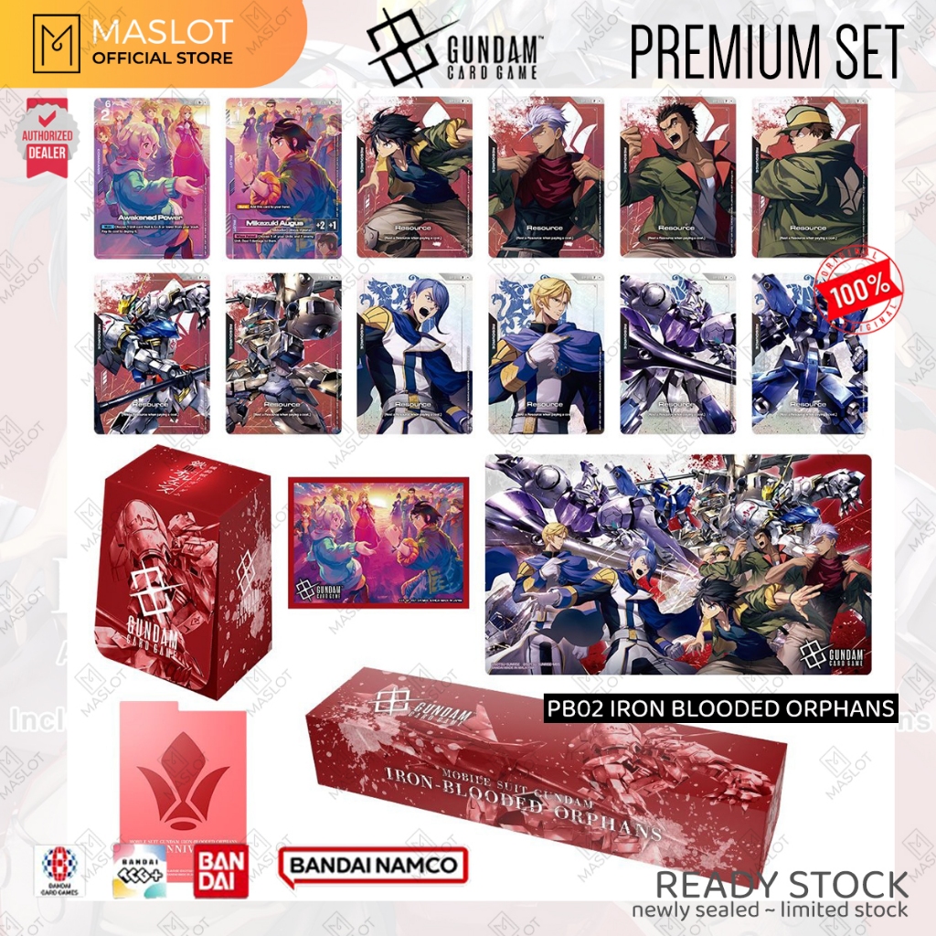 GUNDAM TCG CARD GAME [PB02] ชุดอุปกรณ์เสริมระดับพรีเมียม - ชุดสูทมือถือ Gundam IRON-BLOODED ORPHANS 