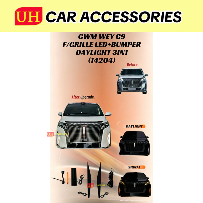 GWM Wey G9 Grille Led Only +Bumper Led Daylight G9 led เดย์ไลท์พร้อมปลั๊ก n play socket