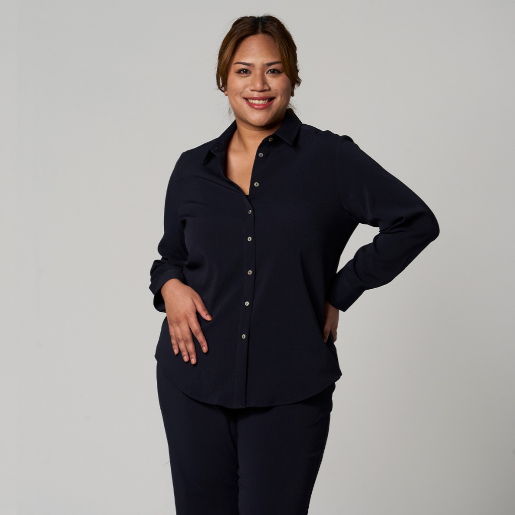 นางสาว READ Helen Shirt Size UK12-24 Navy ME63468-TB
