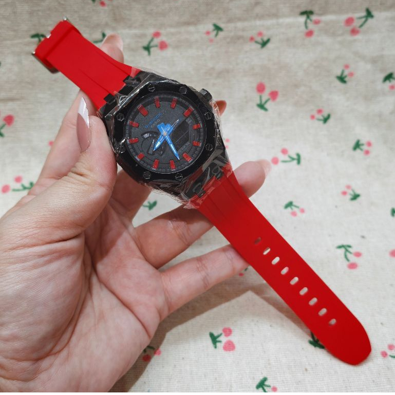 GM-2100 GM-2100AP 12 RED TMJ CUSTOM TO AP ,STAINLESS STEEL HEAD/RUBBER STRAP/ATUOLIGHT/PREMIUM COPY
