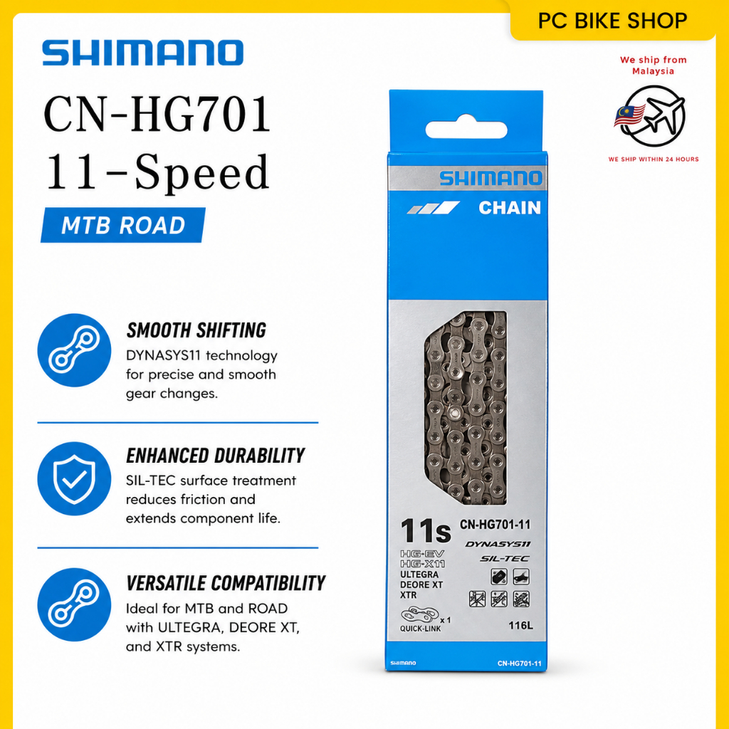 SHIMANO 11SP Ultegra/Deore XT HG701 11 ความเร็ว 116/126L จักรยานเสือภูเขาขี่จักรยานจักรยานโซ่กรวด RB