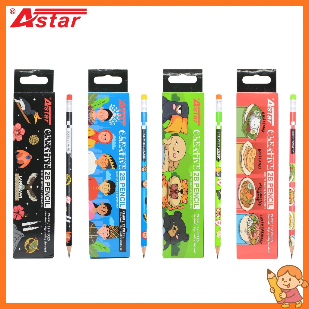 ASTAR 2B PENCIL P1800 DESIGN (12 ชิ้น/กล่อง)