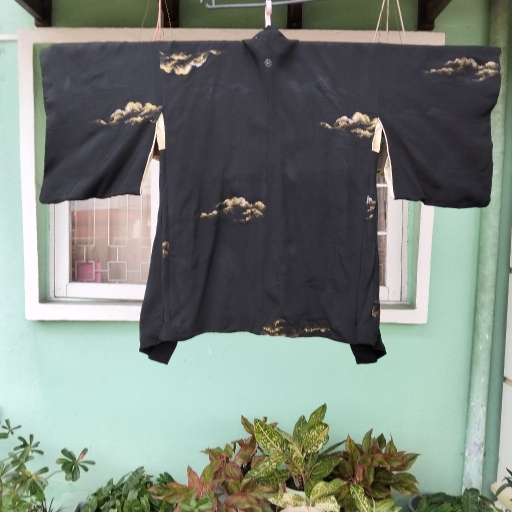 Kimono Haori Black Japanese Vintage Preloved