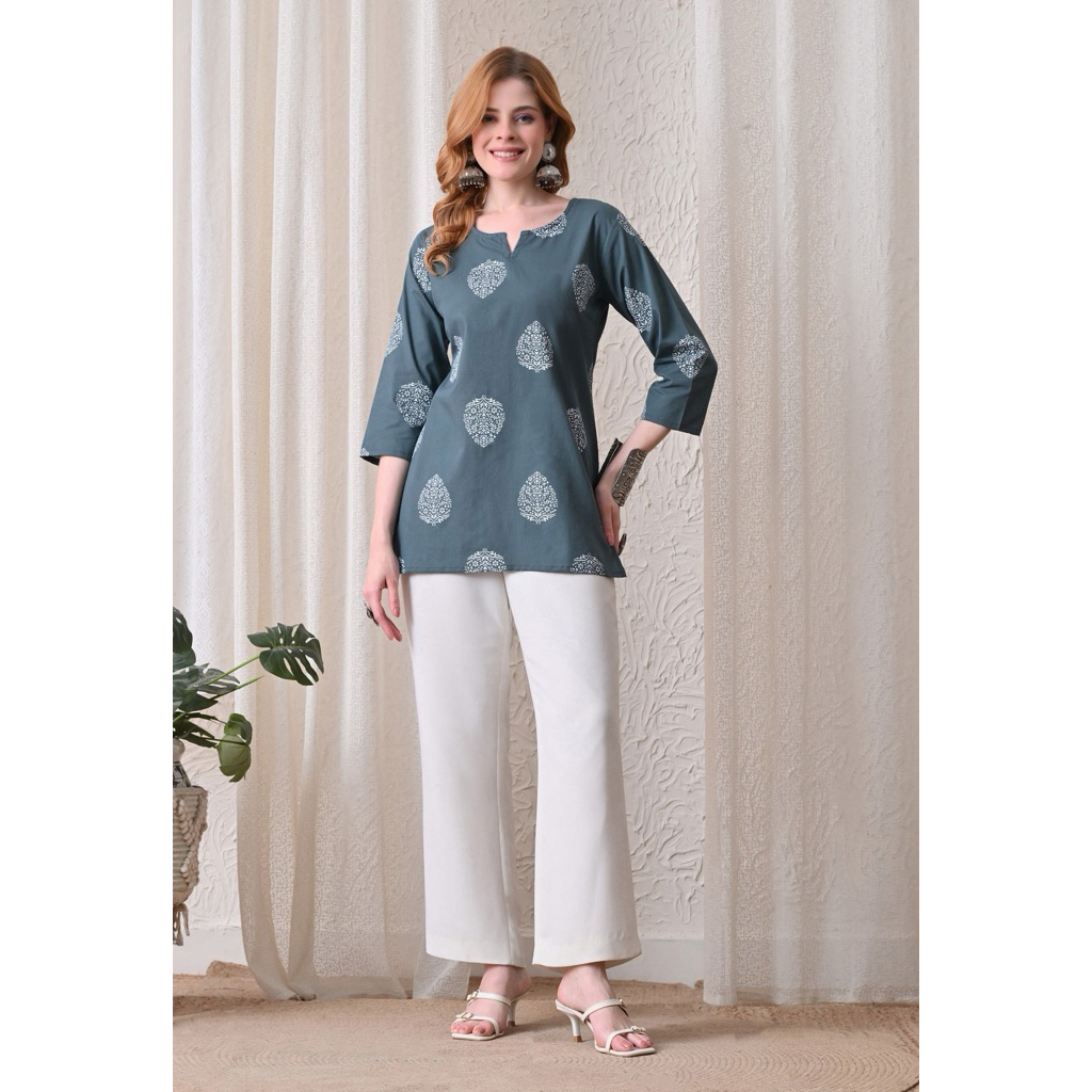 SSFH Pure Cotton พิมพ์สั้น Kurti