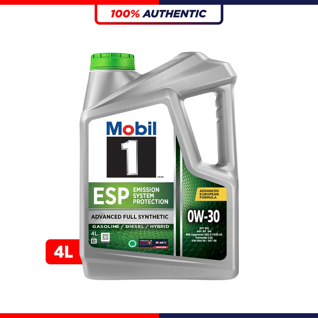 MOBIL 1 ESP 0W30 SQ C3 C2 น้ํามันเครื่องสังเคราะห์แท้ขั้นสูง (4L)