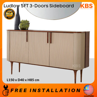 (FREE Installation+Shipping) KBS Ludlow 5FT 3-Doors Sideboard / Solid Wood / Buffet Cabinet / Classic / L150xD40xH85 cm