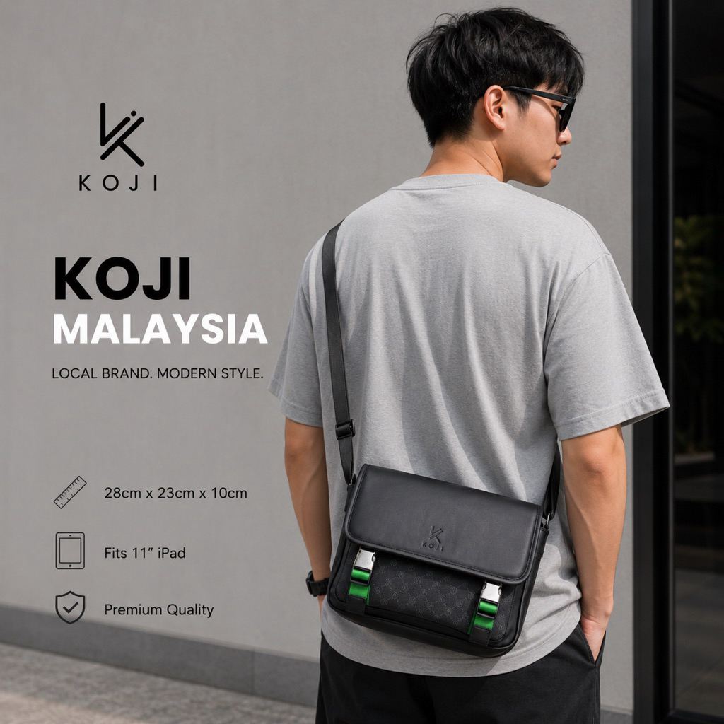 KOJI Fashion Cross Bag ความจุขนาดใหญ่เหมาะกับ iPad 11 Messenger Bag Fit Ipad Mens Crossbody Messenge