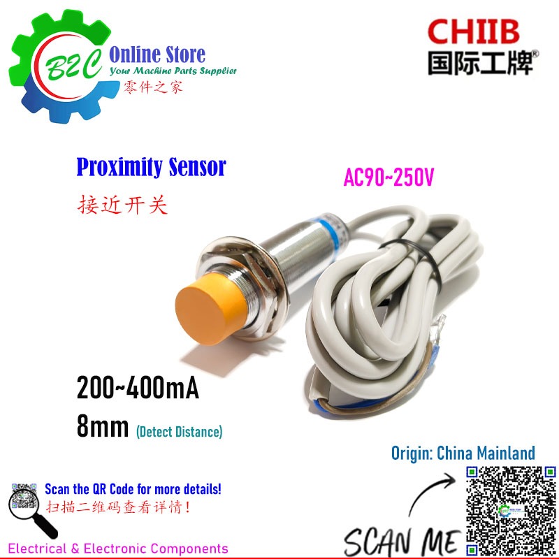 CHIIB LJ18A3-8-J/DZ LJ18A3-8-J/EZ 18mm 2 Wire Integity Proximity Sensor Switch 90~250VAC 电视ภาพออนไลน