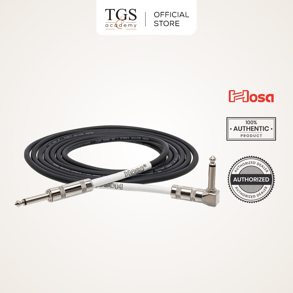 Hosa GTR-210R / GTR-215R / GTR-220R ตรงมุมขวากีตาร์และสายเครื่องดนตรี (10ft / 15ft / 20ft)