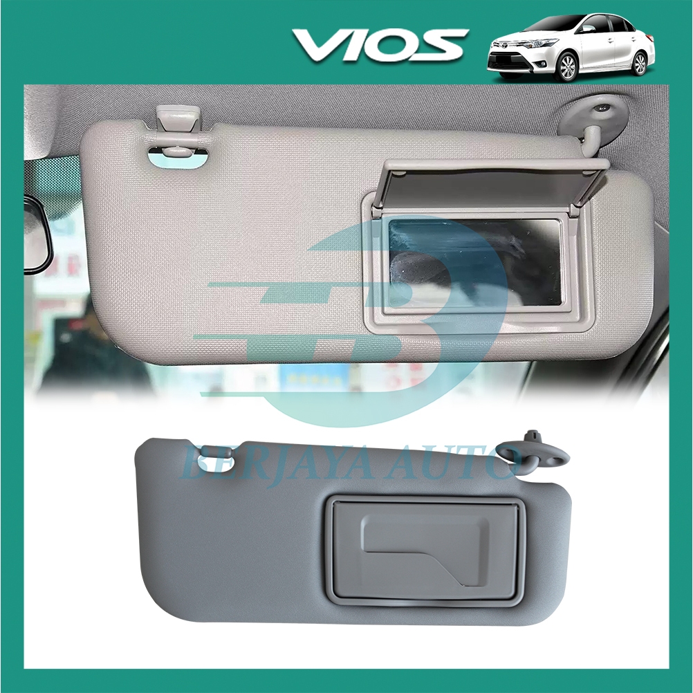 Toyota Vios 2013-2019 (3rd Gen) Sunvisor With Mirror Right Grey Holder XP150 NCP150 3rd Berjaya Car 
