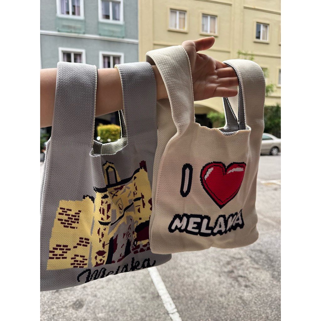 Melaka ของที่ระลึกทอ Tote Bag ถัก Eco Bag Tourist Corporate Event Door Beg Melaka Borong