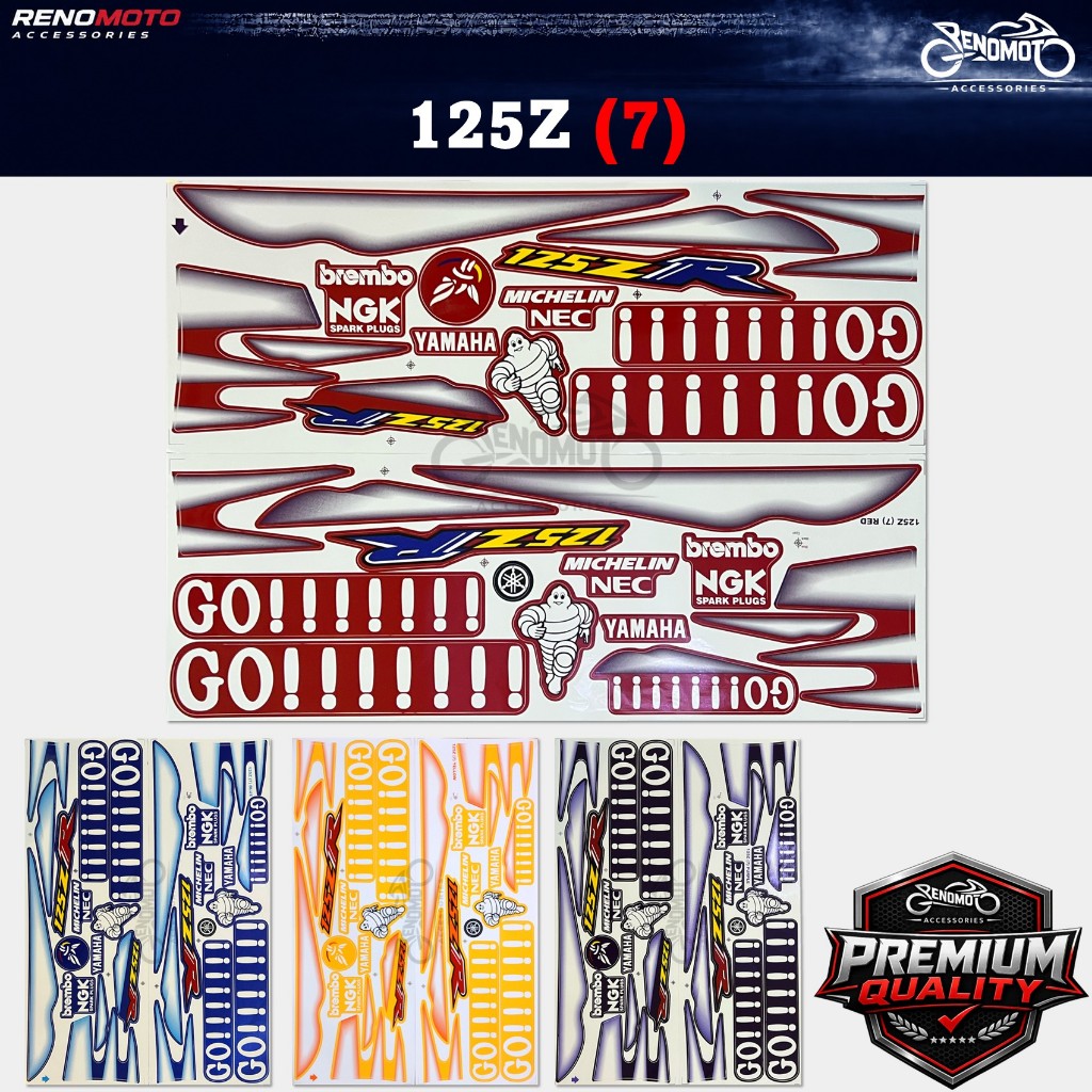 Yamaha 125Z (7) Y125ZR / Y125Z / Z125 Body Stripe Sticker Set Premium